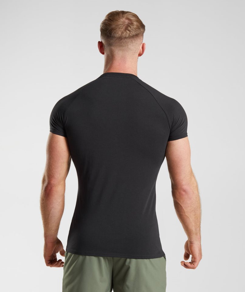 Men's Gymshark Apollo T-Shirts Black | CA D053N8